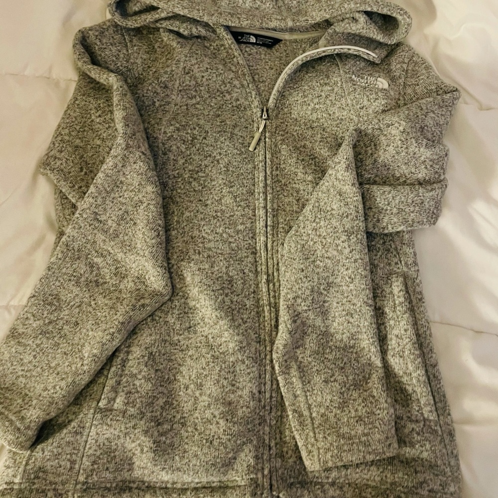 Heather gray North Face zip-up